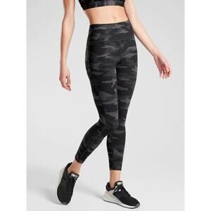 Athleta Legggings Plus‎ 2X Ultimate Camo 7/8 Tight Stash Pocket High Rise Black
